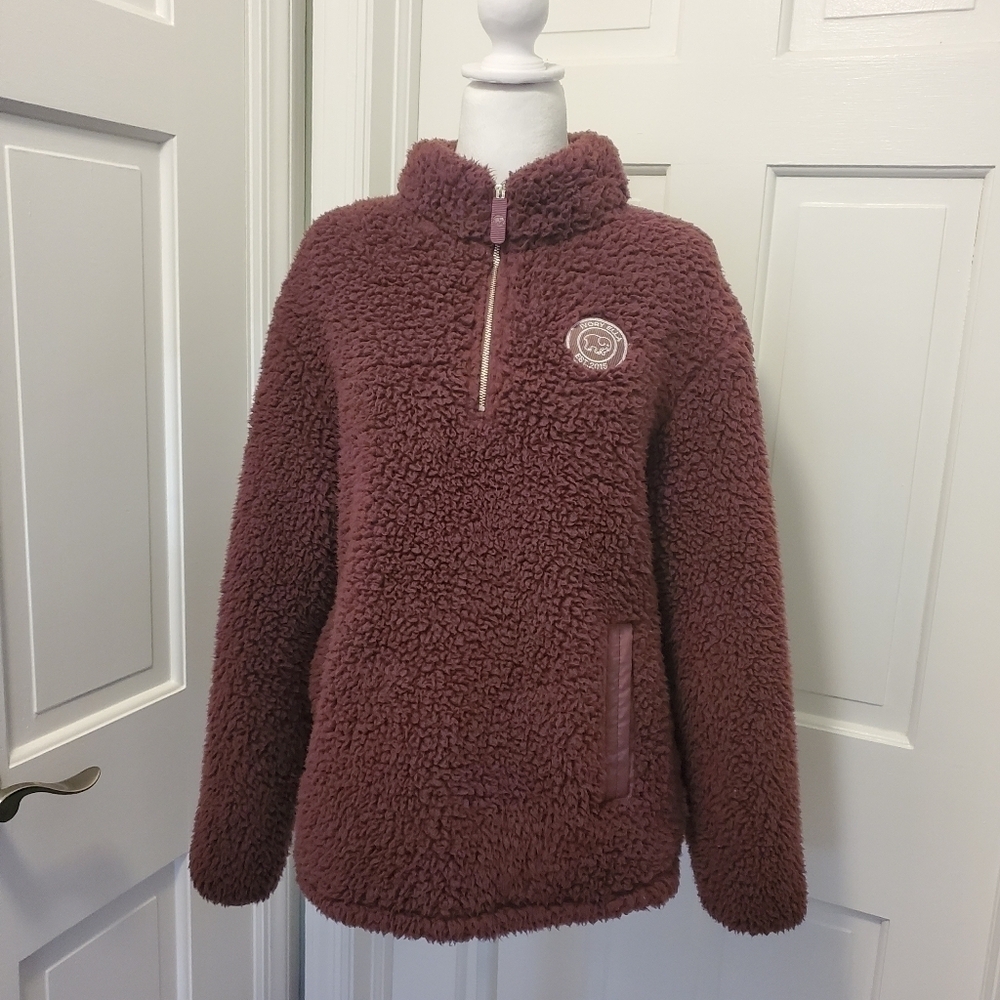 Ivory Ella Purple Sherpa Pullover Size Large, comfy, casual